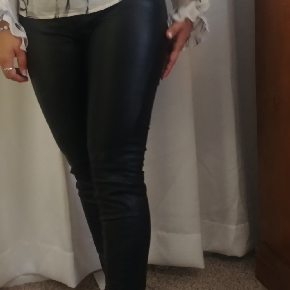 Faux leather pants